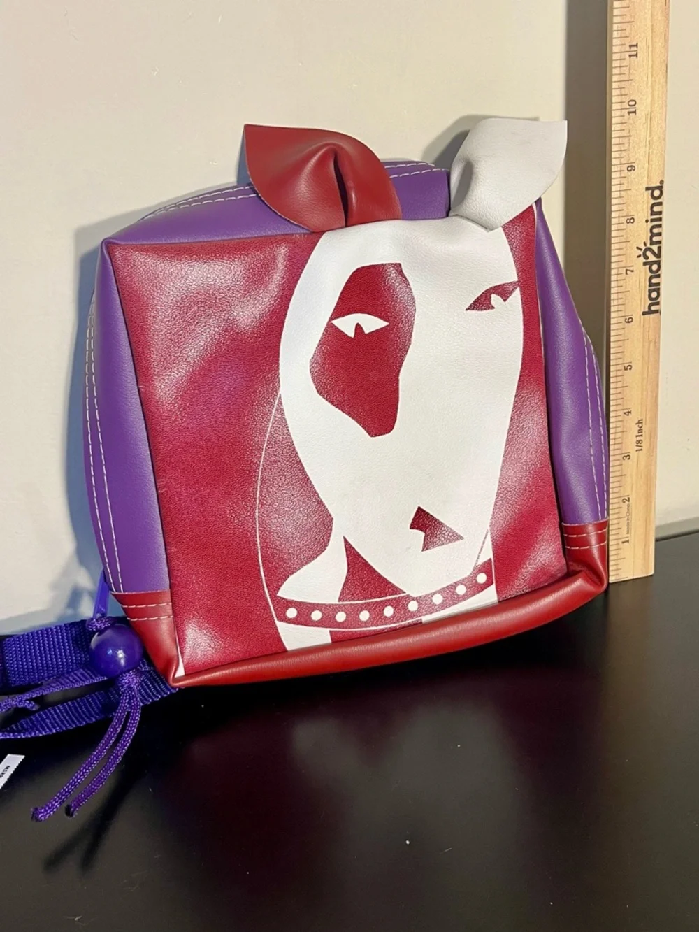 Little Packrats Kids Red and Purple Graphic Art Animal 3D Backpack